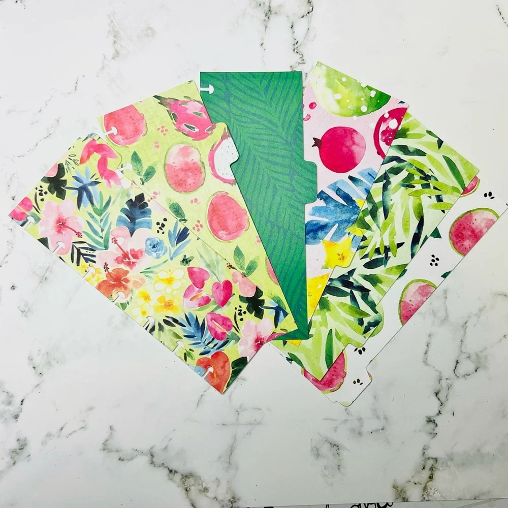 Skinny mini planner tropical weekly layout plants lover stickers